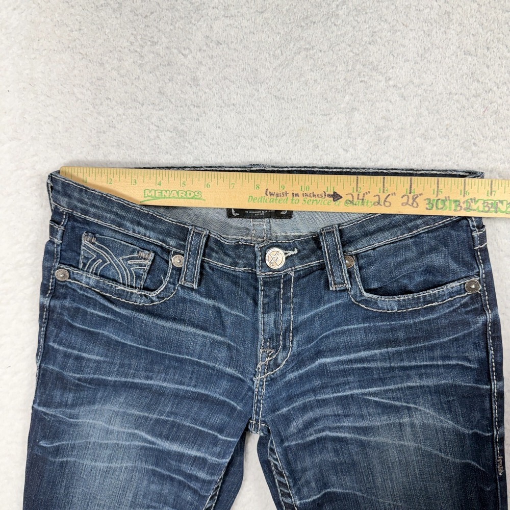 Big Star Liv Boot Jeans Womens 30R (33x31) Dark Wash Bootcut Denim Thick Stitch - Picture 3 of 11